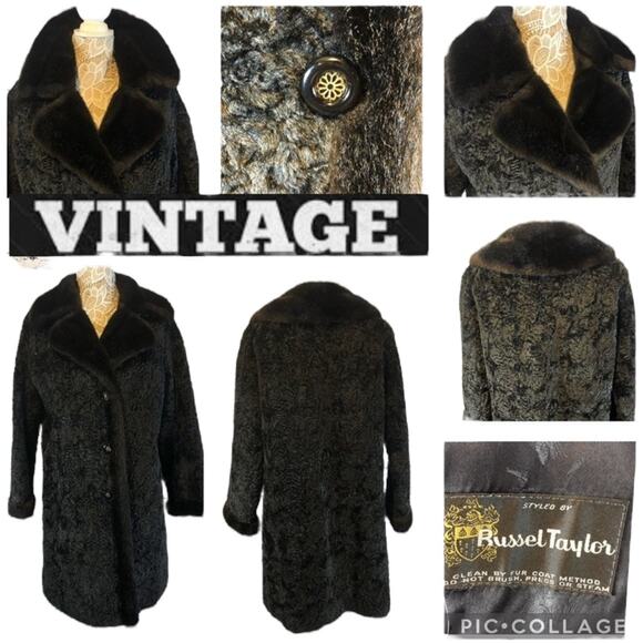American VINTAGE 50's Russel Taylor Persian Lamb Fur coat size medium - Picture 1 of 12